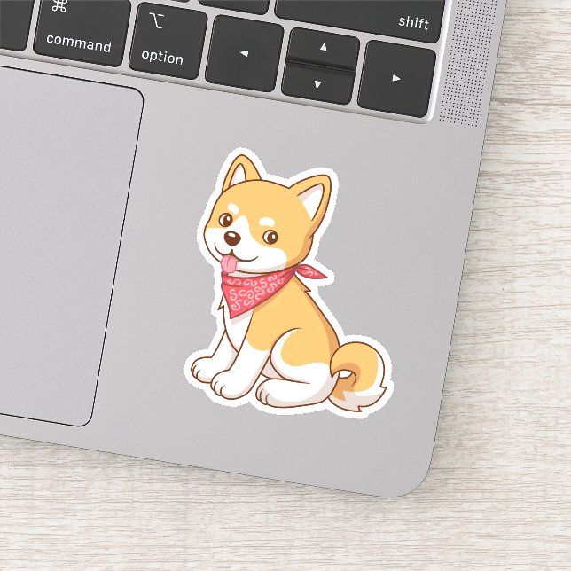 Sticker Cute Puppy Dog Shiba Inu (Détail)