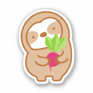 Sticker Cute Radish Sloth
