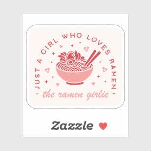 Sticker Cute Ramen amoureux juste une fille kawaii rose es