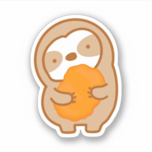 Sticker Cute Restauration Rapide Poulet Nugget Sloth
