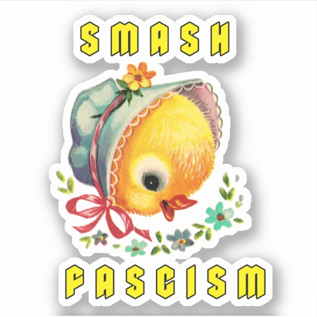Sticker Cute Retro Chick - Fascisme Smash (Devant)