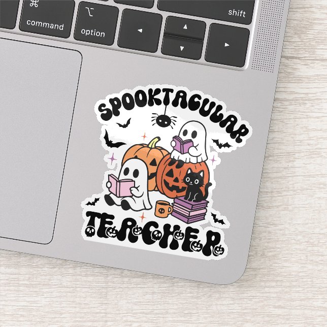 Sticker Cute Retro Halloween Spooktacular Enseignant (Détail)