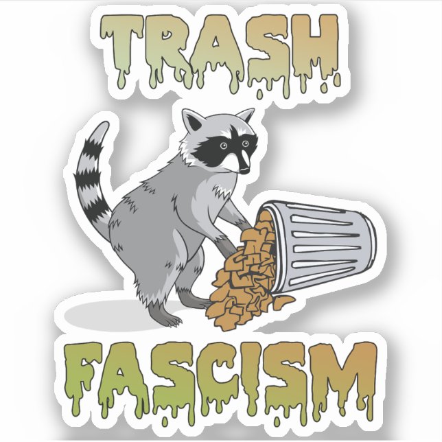 Sticker Cute Retro Raccoon - Trash Fascisme (Devant)