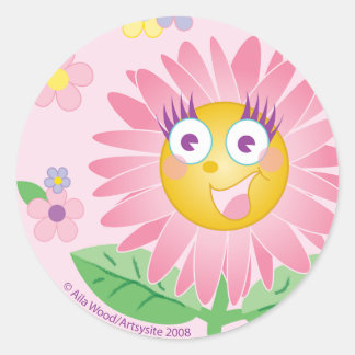 STICKER Cute rose Fleur anthropomorphique rose