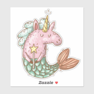 Sticker Cute Sirène Unicorn Imaginaire animal