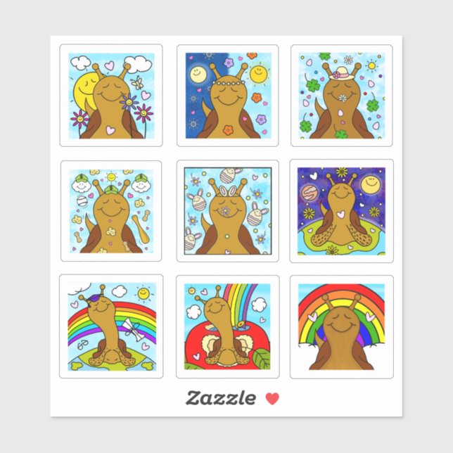 Sticker Cute Snail Spring 2025 Minuscule série d'art (Feuille)