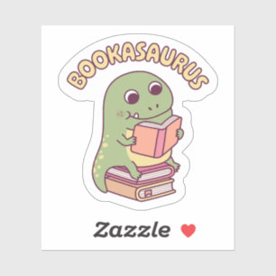 Sticker Cute T-rex Dinosaur Lire Un Livre Boisaurus Fun