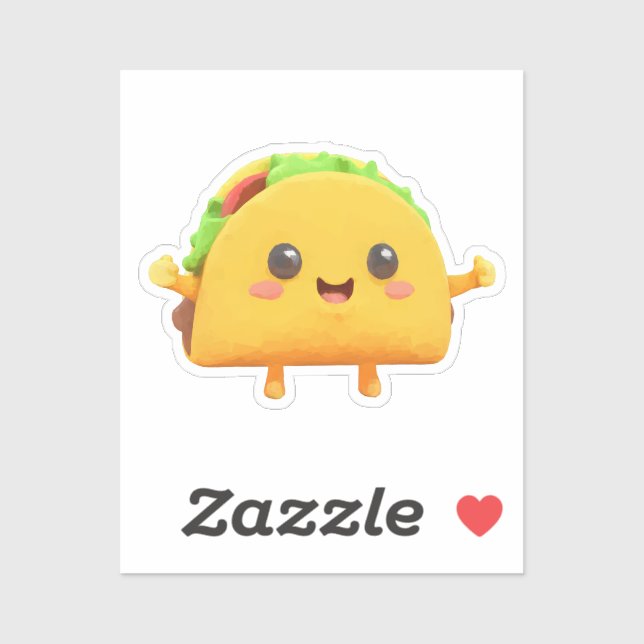 Sticker Cute Taco (Feuille)