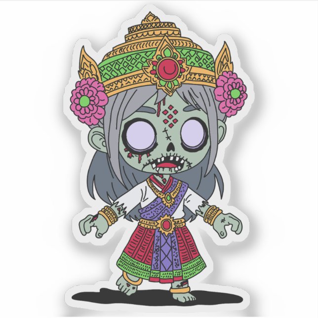 Sticker Cute Thai Zombie (Devant)