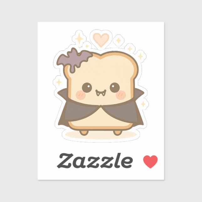 Sticker Cute toast Vampire (Feuille)