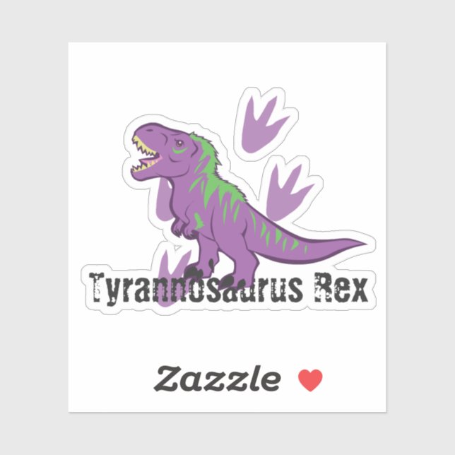 Sticker Cute Tyrannosaure (Feuille)