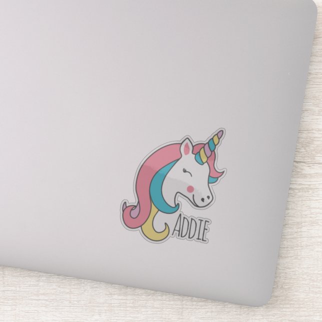 Sticker Cute Unicorne customisée (Détail)