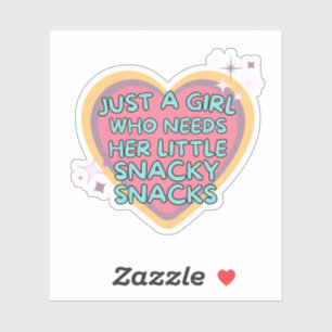 Sticker Cute Vintage Retro Girls Love Foodie Snacks Coeur