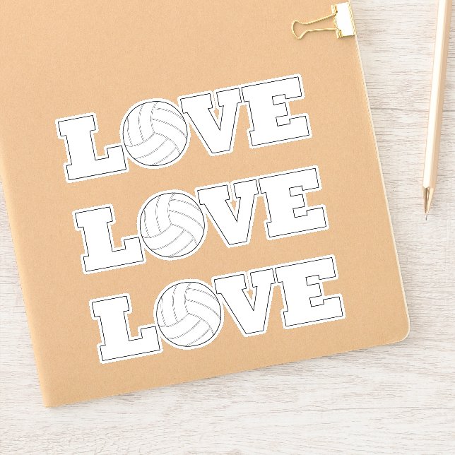 Sticker Cute Volleyball AMOUR Amusant Joueur de sport déco (Carnet)