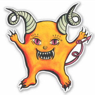 Sticker Cute Weird Horned Little Demon Creator