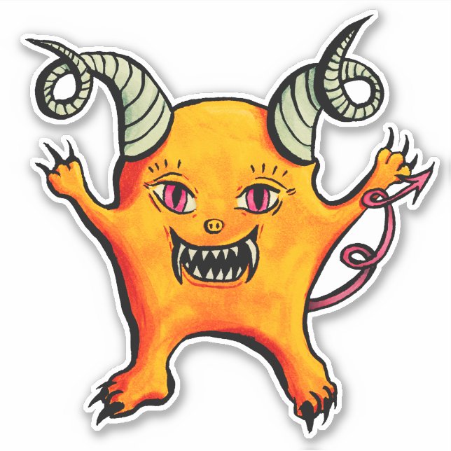 Sticker Cute Weird Horned Little Demon Creator (Devant)
