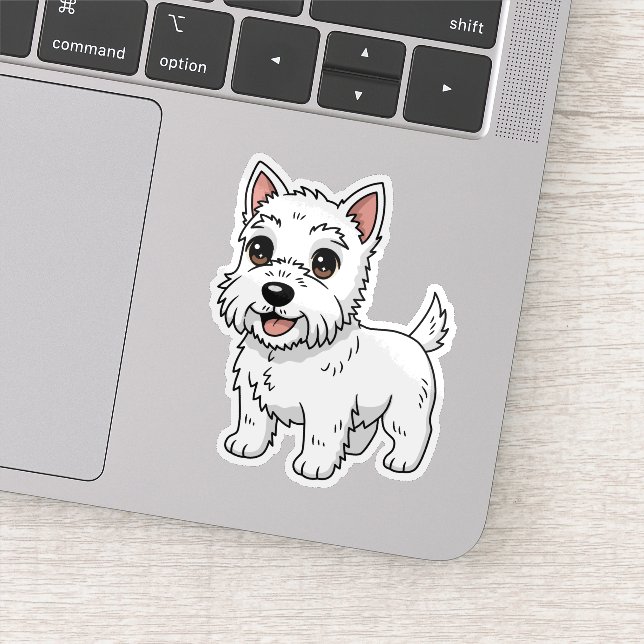 Sticker Cute West Highland White Terrier Dog (Détail)