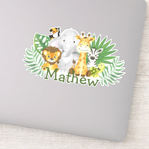 Sticker Cute Wild One Safari Jungle Bois Animaux