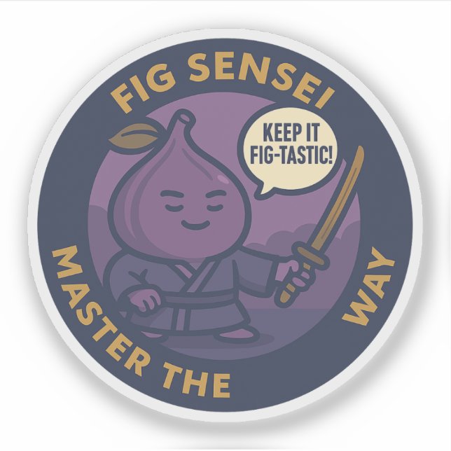 Sticker Cute Wisdom Fig Japanese Sensei (Devant)