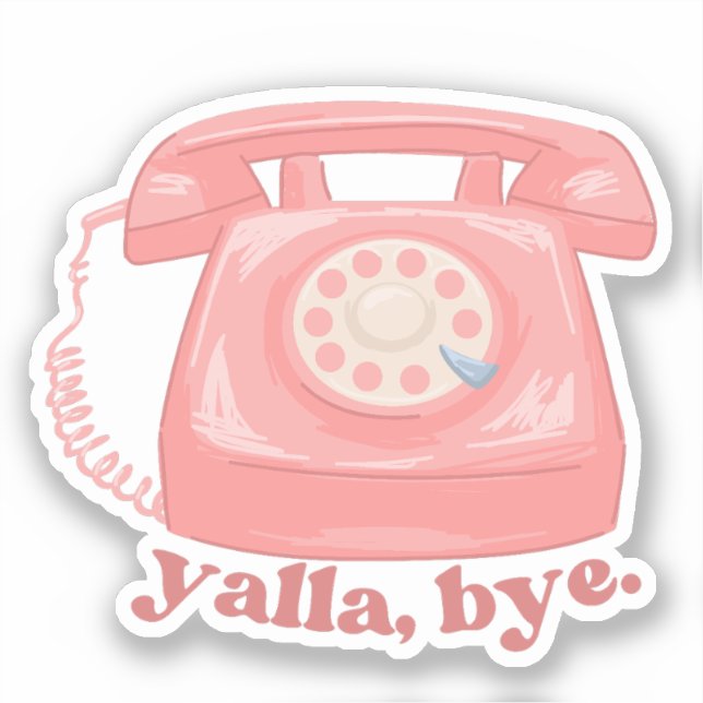 Sticker Cute Yalla Bye Retro Arabi Drôle Arabe (Recto)