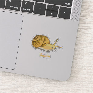 Sticker Cute yellow snail cartoon