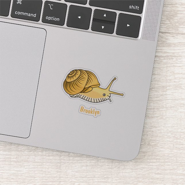Sticker Cute yellow snail cartoon (Détail)