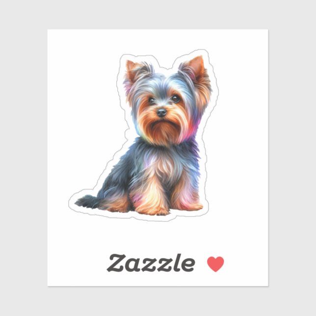 Sticker Cute Yorkshire Terrier (Feuille)