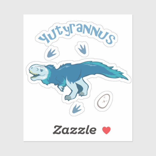 Sticker Cute Yutyrannus (Feuille)