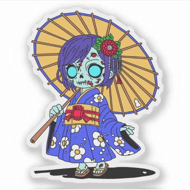 Sticker Cute Zombie japonais (Devant)
