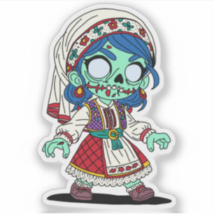 Sticker Cute Zombie turc