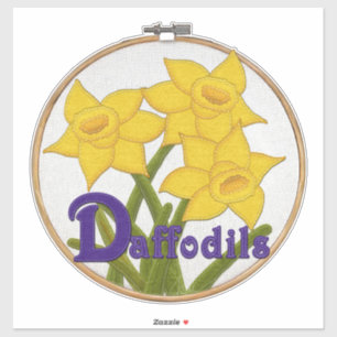 Sticker D est pour Daffodils Felt Look Flowers