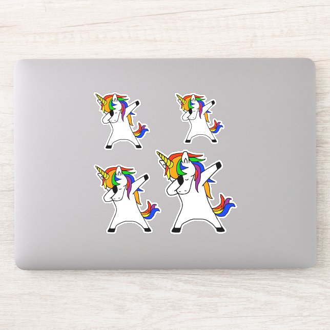 Sticker Dabbing Unicorn Arc-en-ciel (Ordinateur)