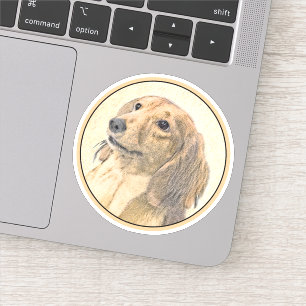 Sticker Dachshund (Longhaerien) Peinture - Art Chien origi