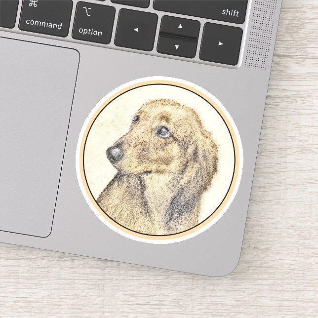 Sticker Dachshund (Longue) Peinture Chien Art original (Détail)