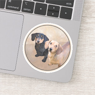 Sticker Dachshund (Smooth) Peinture - Art Chien original