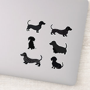 Sticker Dachshunds Mignons Découpe Silhouette de Chien en