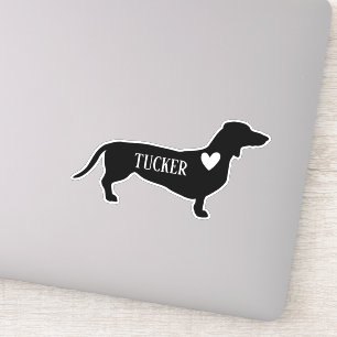 Sticker Dachsund Breed Silhouette Nom personnalisé