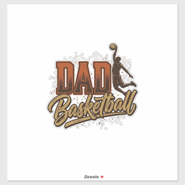 Sticker Dad Basketball Vintage Engraving Shirt Design_1 (Feuille)