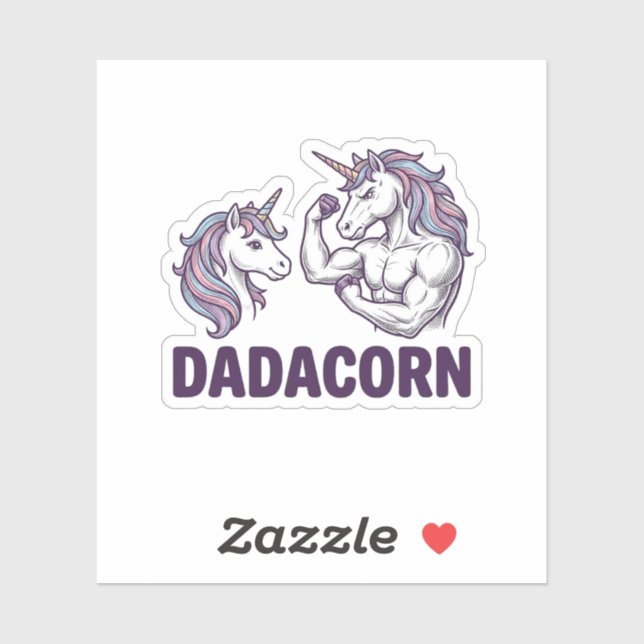 Sticker Dadacorn Funny Licorne Papa Conception De Chemise  (Feuille)