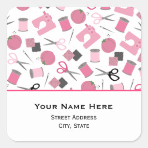 Sticker d'adresse à thème couture