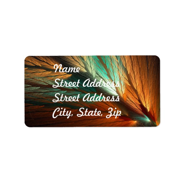 Sticker d'adresse Abstraite orange et verte (Devant)