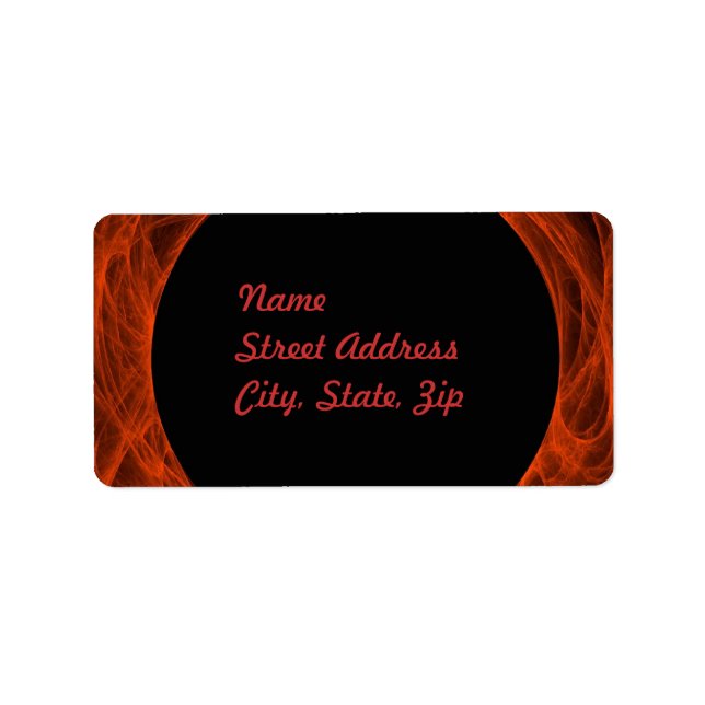Sticker d'adresse Arrière - plan fractal rouge et  (Devant)