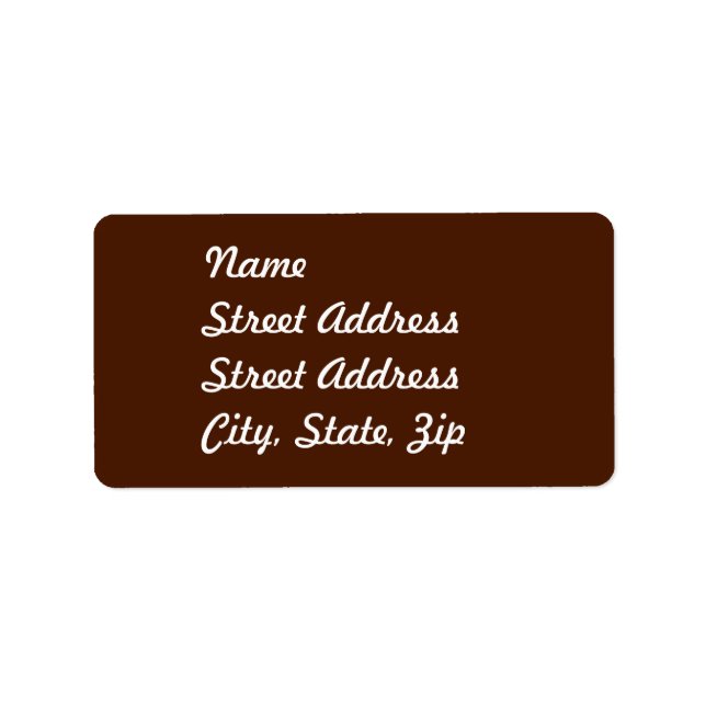 Sticker d'adresse Brown (Devant)