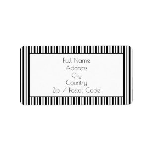 Sticker d'adresse de bande noir et blanc Étiquette