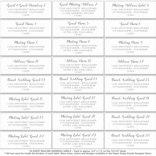 Sticker d'adresse de messagerie du mariage (Devant)