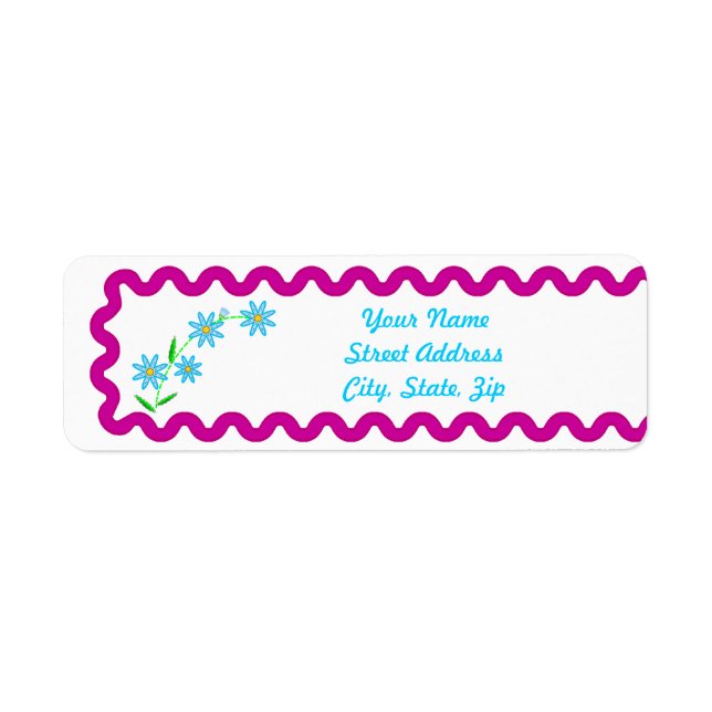 Sticker d'adresse de retour Arrière - plan de fleu (Devant)