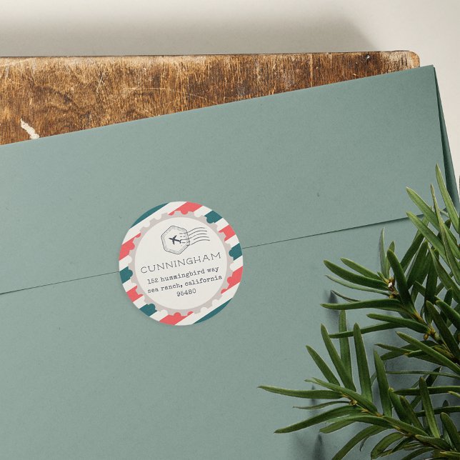 Sticker d'adresse de retour de courrier aérien (Créateur téléchargé)
