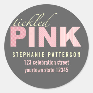 Sticker d'adresse de retour de fille rose moderne
