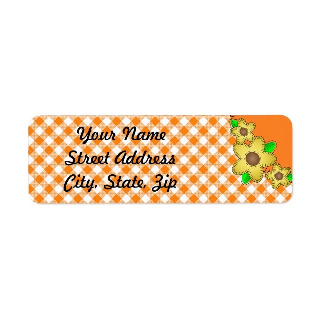 Sticker d'adresse de retour de Fleur Jaune GinBack (Devant)