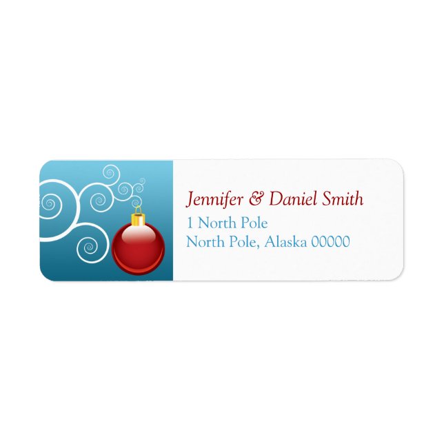 Sticker d'adresse de retour de la carte de Noël (Devant)